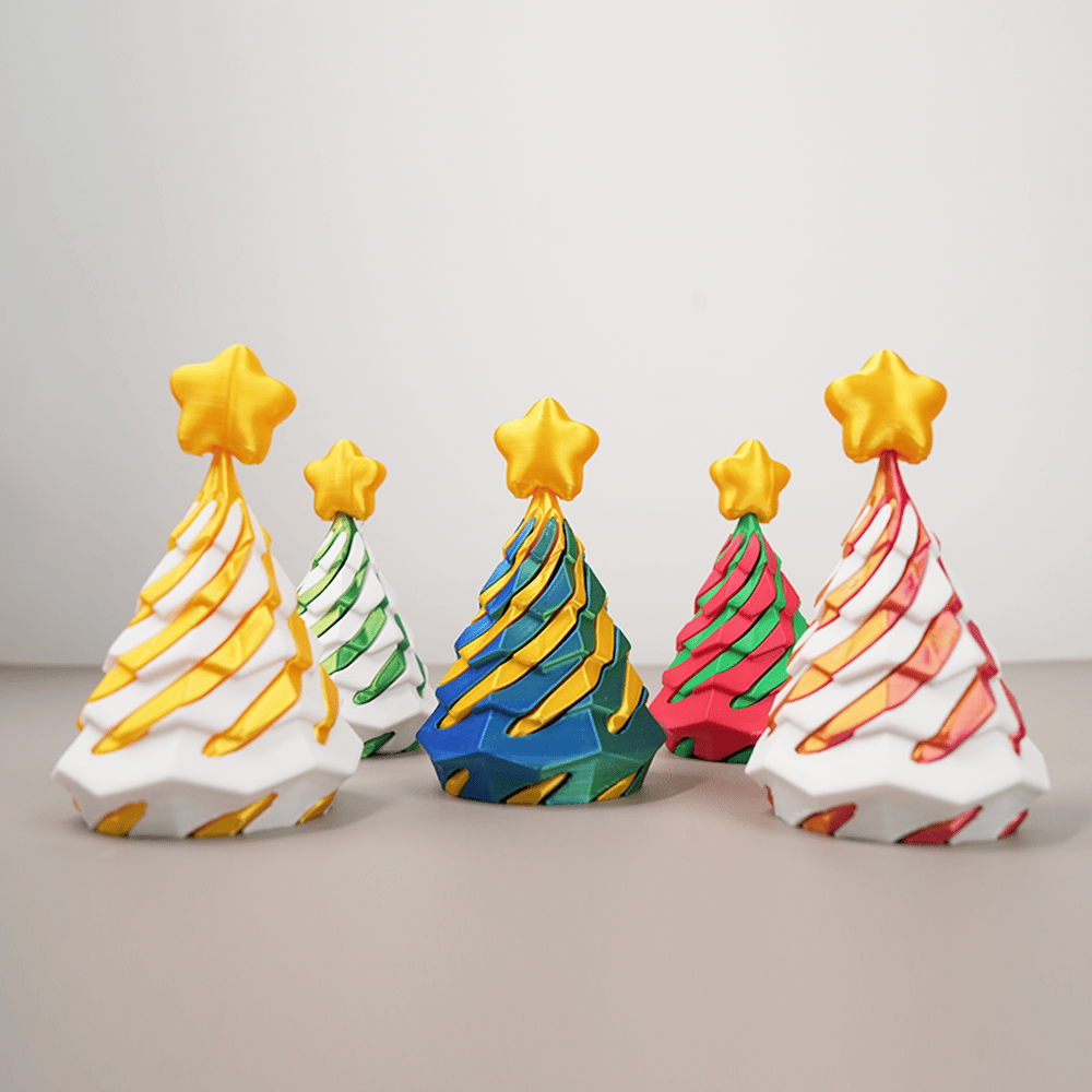 ๐3D Printed Multicolor Christmas Tree Spiral Stacking Toy